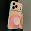 Ốp Điện Thoại Kính Mạ Gradient + Chân Đế Cho iPhone 17 Pro Max 16 15 14 13 Vỏ Bảo Vệ Chống Sốc