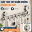 Móc treo quần áo hút chân không nhôm chống gỉ 6/8 móc không cần khoan đục bền nhẹ dễ lắp cho nhà