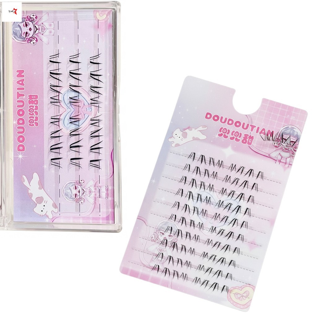 Lông mi giả phong cách sói Châu Á C Curl 5-7mm Lông mi giả sợi nhân tạo màu đen