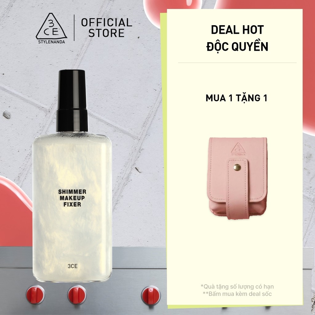 Chai Xịt Cố Định Lớp Trang Điểm 3CE 3CE Shimmer Makeup Fixer