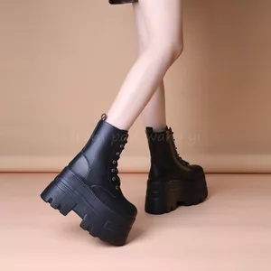 Gothic Supermodel Boots Giày bốt Martin đế dày Yabi Giày bốt ngắn nữ Triển lãm truyện tranh thành nam cos Giày tăng chiều cao Trạm hòa nhạc Giày Hố