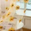 Cortinas De Tule De Girassol Para Sala De Estar , Quarto , Cozinha , Painéis De Janela , Voile Transparente , Decoração