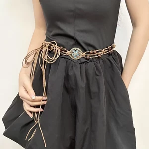 Thắt lưng tua rua phong cách Bohemian Dân tộc Retro Cao cấp Niche Váy dệt sang trọng