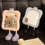 Đáng Yêu Wink Mắt Chân To Đứng Gương Trang Điểm Kawaii Pastel Màu Để Bàn Gương Mỹ Phẩm Dễ Thương Để Bàn Trang Trí Gương