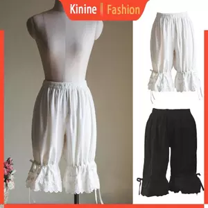 KIN Nữ Gothic Vintage Bloomers Xù Ren Hem Đèn Lồng Bí Ngô Quần Short Quần
