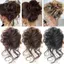 DELMER Tóc Tổng Hợp Bun Tóc Tự Nhiên Nối Dài 22 Màu Dây Cao Su Co Giãn Chignon Tóc Giả
