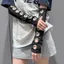 Găng tay ngón PYCOU, Tay áo khiêu vũ đường phố màu đen Gothic, Khóa kim loại Đinh tán phong cách Punk dành cho nữ