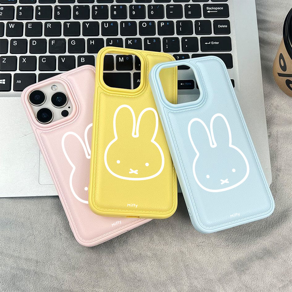 Ốp điện thoại iPhone họa tiết hình bóng Miffy tối giản cho iPhone 17/16 Pro Max/15/14/13/12/11