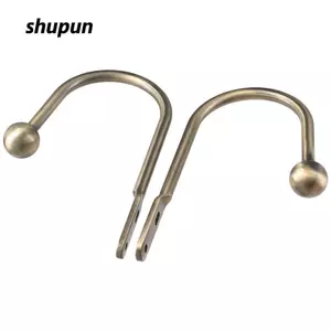 SHUPUN 4 móc treo rèm vàng, rèm kim loại uốn cong chữ U hợp kim nhôm, rèm trang trí phòng 5,92 inch