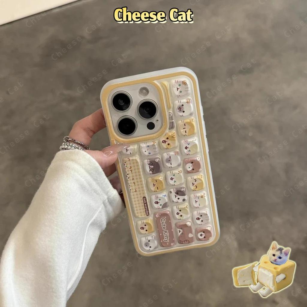 3D Bàn Phím Mèo Bàn Phím Ốp Lưng Điện Thoại iPhone 11 14 13 15 12 16 17 Pro Max Giảm Căng Thẳng ốp Lưng Điện Thoại