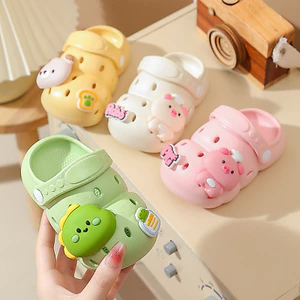 Phong Cách Mới Chất Liệu EVA Trẻ Em Lỗ Giày Mùa Hè Bé Trai Bé Gái Hoạt Hình Chống Trơn Trượt Dép Trong Nhà Dễ Thương Dép
