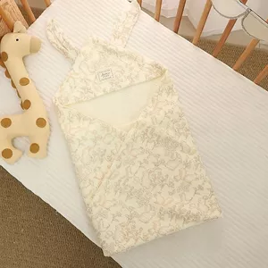 Bé Quấn Quấn Có Mũ Trùm Đầu Khăn Tắm Cotton Nguyên Chất Lớp Một Sơ Sinh Phòng Ôm Chăn Mềm RWR6