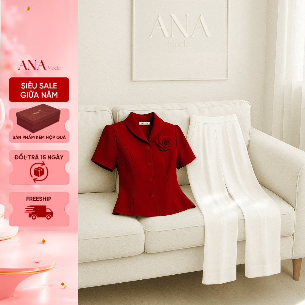 Set Quà Tặng Mẹ Ý Nghĩa Thương Hiệu ANA Mode (Áo VHC05 + Quần CBC13 kèm hộp quà)
