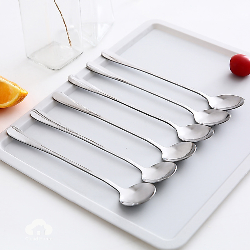 🌤️COD🌤️thìa muỗng dài ăn khuấy sữa bằng thép không gỉ inox 20cm khuấy nước mật ong vàng bạc cute