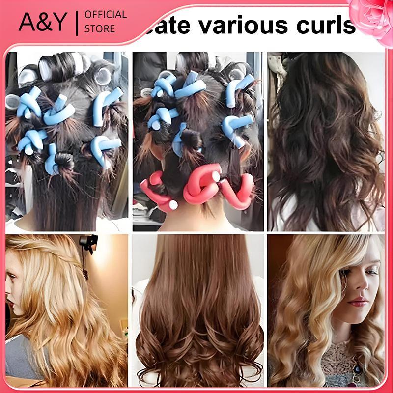 A & Y 10 Chiếc Thanh Uốn Tóc Linh Hoạt Máy Uốn Tóc Máy Làm Xốp Mềm Uốn Cong Xoắn Con Lăn Flexi Dụng Cụ Tạo Kiểu Không Con Lăn Nhiệt Nóng Perm Ironing Rod.
