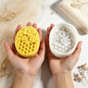 Sẽ Hoa Tổ Ong Dập Nổi Xà Phòng Silicon Khuôn Silicon Cấp Chịu Nhiệt Để Làm Xà Phòng Chocolae Nướng