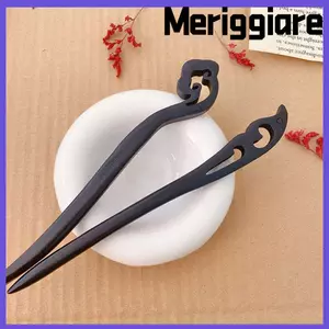 MERIGGIARE Kẹp Tóc Thời Trang Chăm Sóc Tóc Gỗ Đàn Hương Khắc Phụ Kiện Tóc