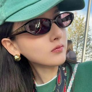 Chống Tia UV Cao Cấp Trà Màu Mắt Mèo Kính Mát Retro Hẹp Khung Dành Cho Nữ Giảm Béo Mặt Đa Năng Hợp Thời Trang Sắc Thái Quà Tặng