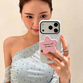 Họa tiết sọc và ngôi sao với vỏ bảo vệ chân đế ngôi sao cho iPhone 11 12promax 13pro15pro 15promax 14 14promax 14pro 16 pro max 16 plus 17promax ốp lưng hai trong một