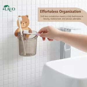 Bàn chải đánh răng và kem đánh răng gấu tiết kiệm không gian Springevenstar Ra Hoàn hảo cho phòng tắm căn hộ Springevenstar