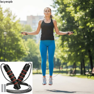 Dây nhảy LACYES, Tay cầm bằng bọt thoải mái Dây nhảy đua tốc độ, Tập luyện giảm béo Hệ thống vòng bi có thể điều chỉnh độ dài Dây không rối Giáo dục thể chất