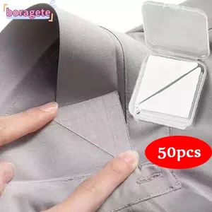 BORAGETE 50 Miếng đệm cố định cổ áo, Máy định hình cổ đứng chống lật vô hình, Trang chủ PVC Áo sơ mi tự dính Cổ áo hỗ trợ nam giới