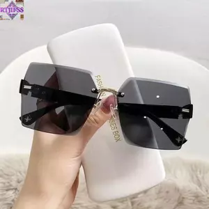 Kính râm chuyển màu RTJIFSS, Kính râm không vành UV400 cổ điển, Kính râm không khung thời trang mùa hè cho Unisex