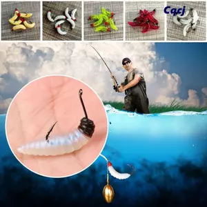 CQCJ 10 Chiếc EarthWorm Mồi 10 # Móc Sống Động Như Thật Thực Tế 4cm Maggots Hình Giải Quyết
