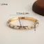 LUImo Vintage Màu Vàng Hoa Men Lắc Tay Vòng Tay Mở Vòng Tay Giọng Hoa Thanh Lịch Nữ Trang Sức Quà Tặng Cho Bữa Tiệc SBS