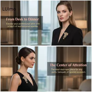 LUImo Pha Lê Thanh Lịch Trâm Cài 1 Chiếc Cổ Điển Nữ Nam Huy Hiệu Cho Nữ Tiệc Trang Trí Thời Trang SBS