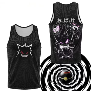 Áo bóng rổ Gengar Pokemon, Áo thể thao Anime nhẹ mềm mại nhanh khô cho người lớn