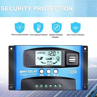 MPPT 30A/40A/60A/ Tự động lấy nét theo dõi bảng điều khiển năng lượng mặt trời Bộ điều chỉnh sạc với cổng USB ké  AIMVUK