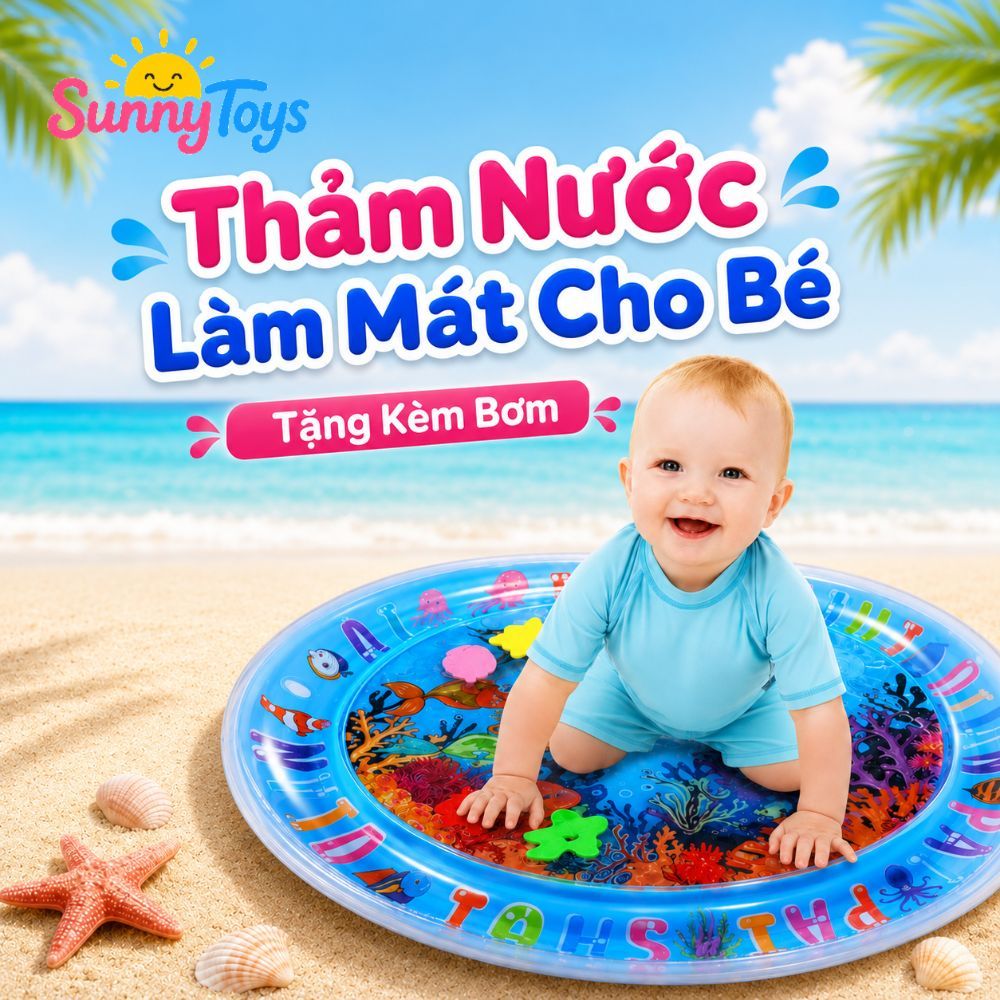 Thảm Nước Tập Bò SunnyToys - Bơm Hơi Hình Cá Cho Bé Nằm Chơi Vui Nhộn