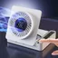 Quạt sạc LACYESUK, luồng khí mạnh mẽ Quạt treo tường có thể điều chỉnh cấp độ, Thiết kế 2 trong 1 Chức năng hẹn giờ pin 2000mAh Kết cấu nhựa Quạt để bàn Sử dụng trong nhà