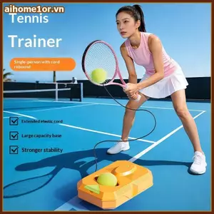 AIHOM Rebound Tennis Trainer Kit với dây đàn hồi đế chắc chắn để thực hành Solo Cải thiện kỹ năng Văn phòng tại nhà Sử dụng tòa án ngoài trời,