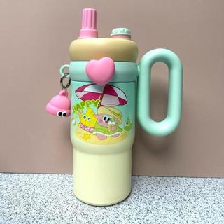 Ly giữ nhiệt inox 316 1000ml có tay cầm giữ nhiệt 8-10h in hình 3D dễ thương đi học,làm