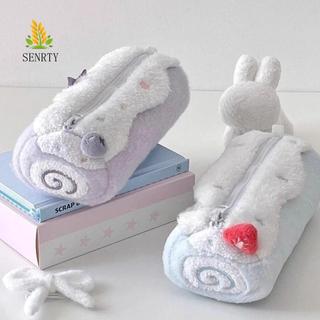 Hộp đựng bút chì sang trọng SENRTY Cream Swiss Roll, Túi văn phòng phẩm dễ thương thẩm mỹ cao Hàn Quốc, Hộp lưu trữ dung lượng lớn ngọt ngào Hộp văn phòng phẩm dành cho sinh viên