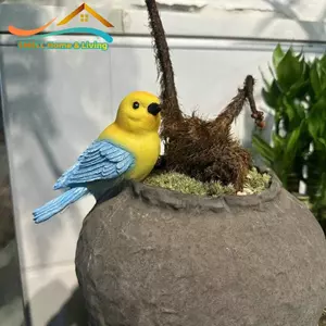 Tượng chim bằng nhựa vẽ tay cho sân vườn Trang trí ngoài trời Bãi cỏ Hàng rào để bàn