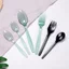 Trumpet Hoa Bánh Thìa Nhựa Dùng Một Lần Thìa Bao Bì Salad Nĩa Takeaway Nĩa Trái Cây Thực Phẩm Đơn QOLO