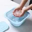 WANYEDI Chậu đá di động, Khay đá tích hợp Bát tắm đá mặt silicon, có nắp đậy Bát nhúng mặt trị liệu lạnh có thể gập lại cho nữ Cô gái