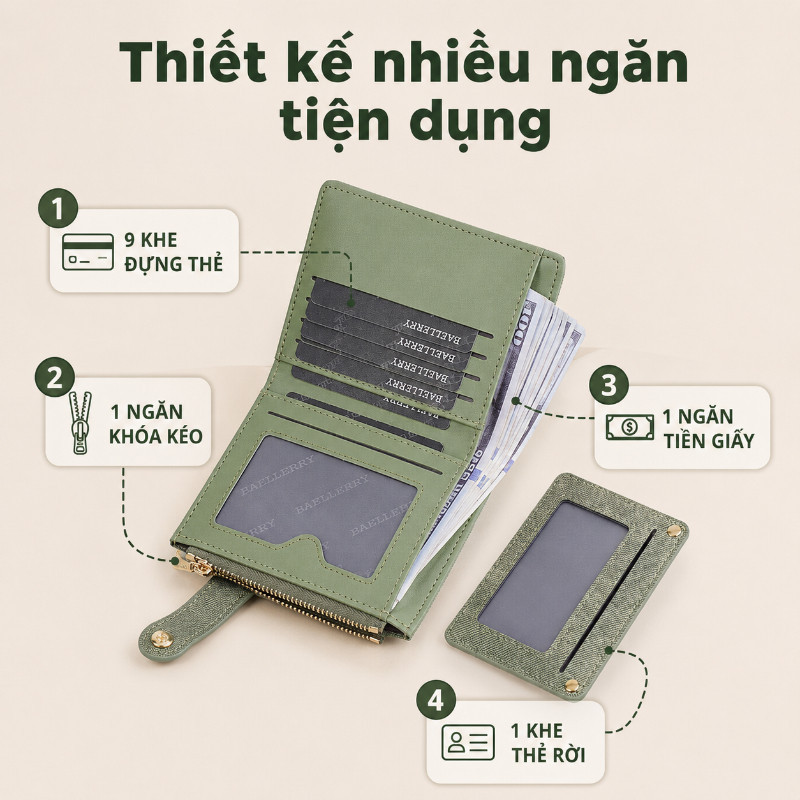 Ví Nữ Nhỏ Gọn Phong Cách Ins Mới – Da PU, Dây Kéo Mini, Đựng Thẻ & Tiền Xu Đa Năng, Phụ Kiện Thời Trang Cho Học Sinh