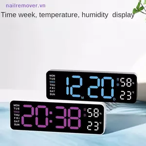 Tấm che tường kỹ thuật số lớn Nhiệt độ và độ ẩm Màn hình tuần Độ sáng có thể điều chỉnh Đèn LED điện tử Báo động Clo MỚI