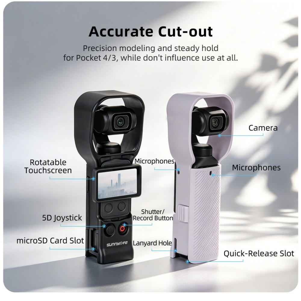 Sunnylife Cho DJI Pocket 4 Ốp Bảo Vệ Chụp Nhanh Cho DJI Pocket 4 / 3 Phụ Kiện Chống Ánh Sáng Và Chống Rơi Cho DJI Pocket 4 / 3 Vỏ Bảo Vệ