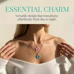 Bộ mặt dây chuyền và vòng tay dầu nhỏ giọt hoa hợp thời trang Phụ kiện trang sức tráng men đầy màu sắc cho thanh thiếu niên và nữ mới