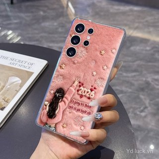Ốp điện thoại chống va đập trong suốt phong cách nữ tính dễ thương 2026 Thích hợp cho Samsung S26ULTRA / A03 / F14 / A36 / A22 / A52S / A54 Vỏ điện thoại chống sốc
