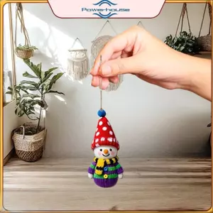 POWER 2D Màu Sắc Giáng Sinh Người Tuyết Mặt Dây Gỗ Hoạt Hình Cây Giáng Sinh Treo Trang Trí DIY Nhà Năm Mới Đảng Không Khí Trang Trí Cung Cấp.