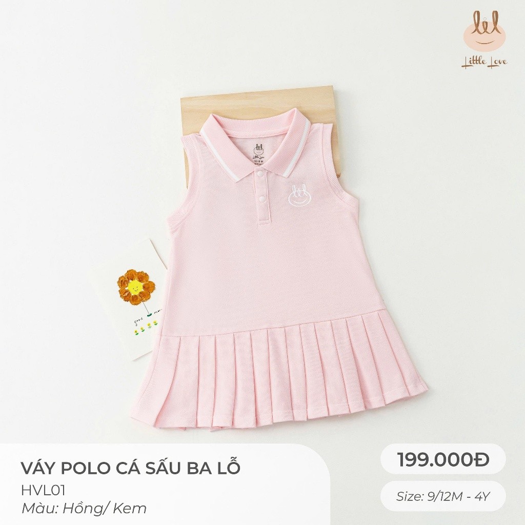 VÁY POLO VẢI THÔNG HƠI DA CÁ SẤU [ SIÊU MỀM, MÁT, MỊN  VÀ THẤM HÚT TỐT] SZ CHO BÉ TỪ 9/12M - 4Y (HVL01)