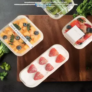 E-WOITD 10 Cái Hình Chữ Nhật Hộp Bánh Nhựa Có Nắp Bánh Mì Hộp Đựng Bánh Paaging Di Động Mousse Hộp Quà Giáng Sinh Tiệc Cưới E-WOITD
