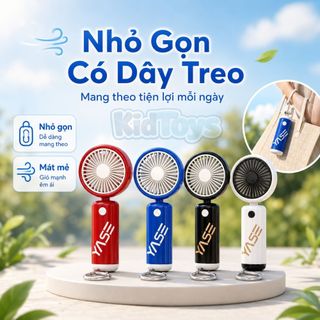 Quạt Mini YS-222 Cầm Tay Cho Bé KidToys - 3 Chế Độ Gió, Nhỏ Gọn Kèm Dây Đeo
