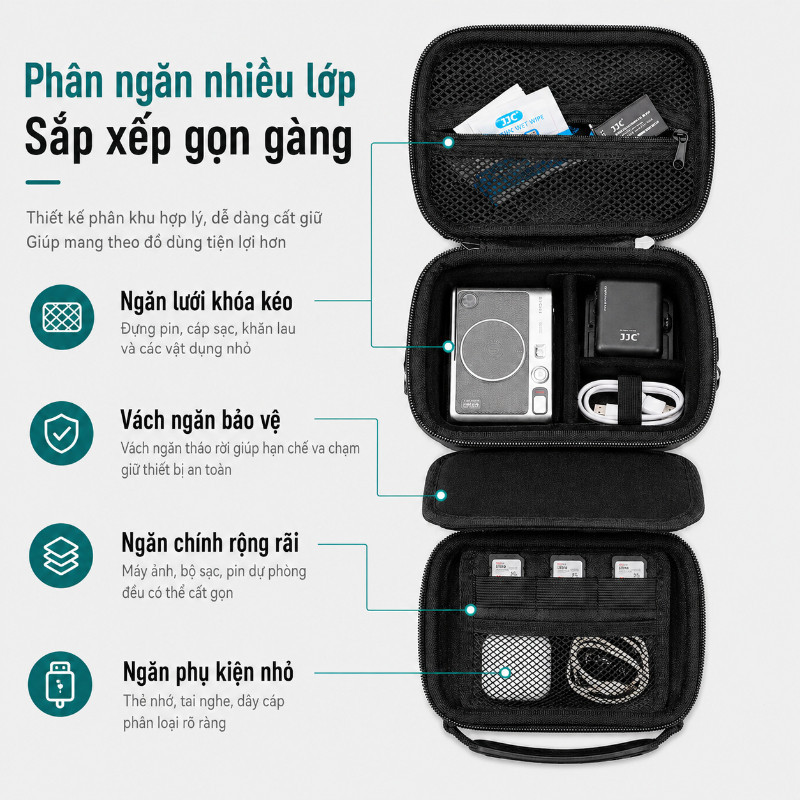 Túi đựng máy ảnh vỏ cứng chống sốc túi đựng máy film túi fujifilm đeo chéo bảo vệ di động